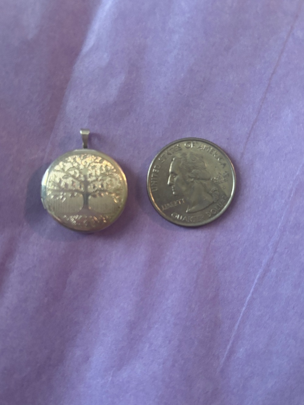 925 Silver Engraved Tree of Life Round Locket Pendant